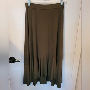Boden khaki green Midi Skirt Trumpet Pleated Casual 4R